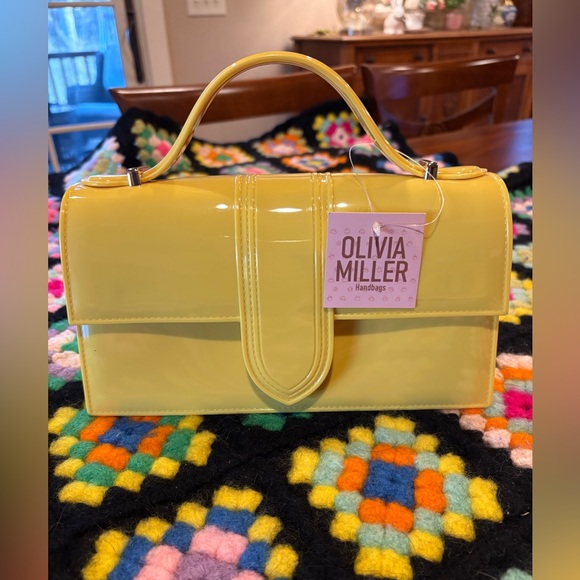 NWT Yellow Plastic Handbag & crossbody, by Olivia Miller - Picture 2 of 8